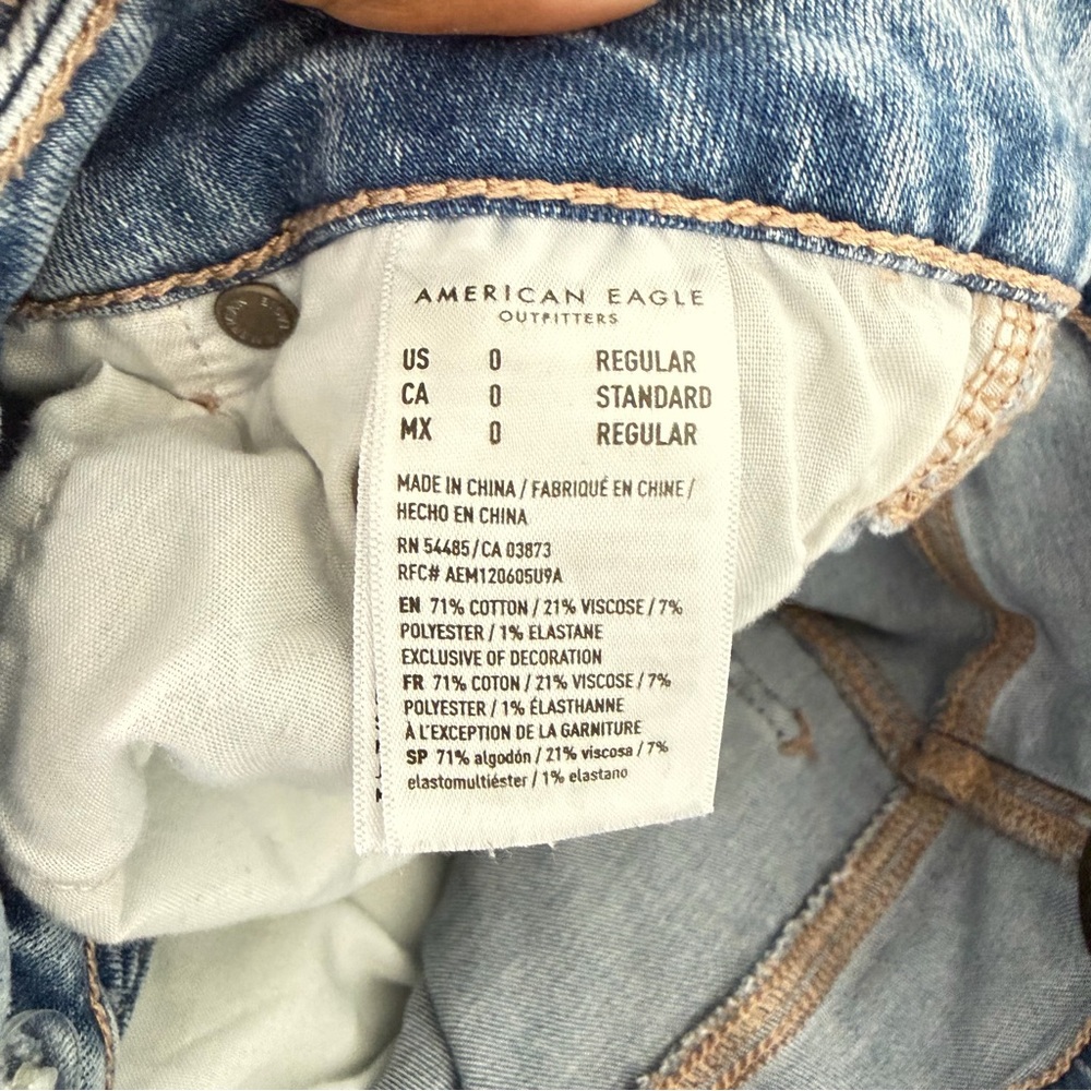 American Eagle Outfitters Medium Blue Distressed Flare Jeans - Picture 9 of 9